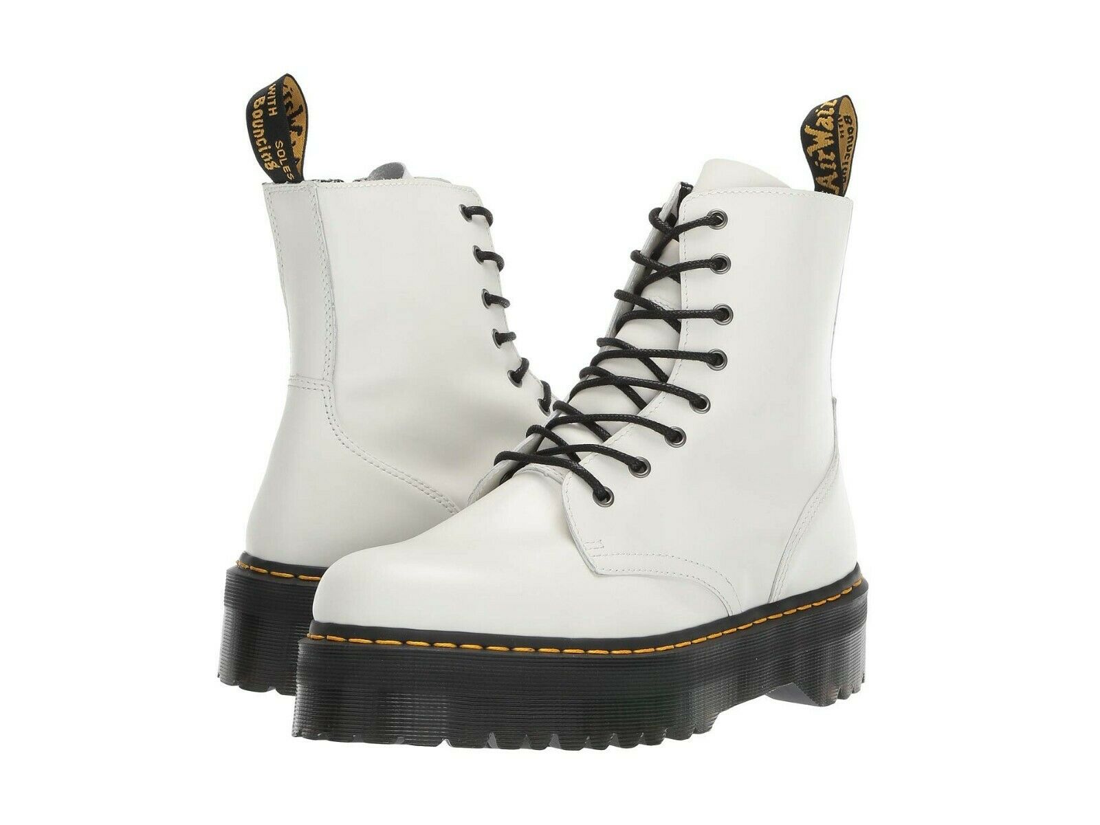 Women's Shoes Dr. Martens Jadon Leather 8 Eye Boots 15265100 White Smooth