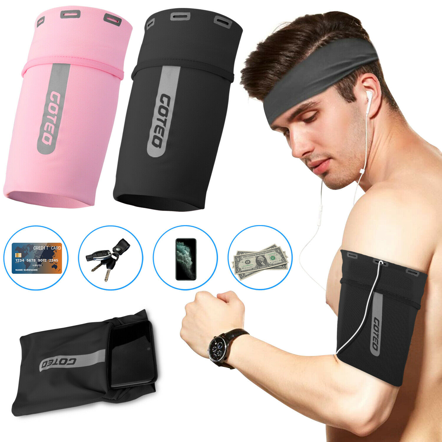 Armband Phone Holder Bag Sleeve Sport Exercise Arm Band Pouch For Iphone Samsung