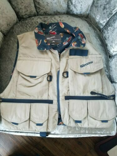 Women's Cotton Lined Nylon Outer Simms Fly Fishing Vest Sz Medium