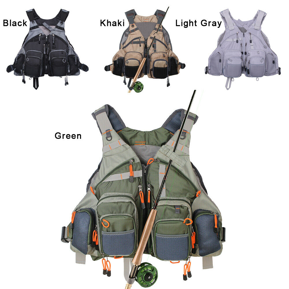 Fly Fishing Mesh Vest General Size Adjustable Mutil-Pocket Breathable Vest