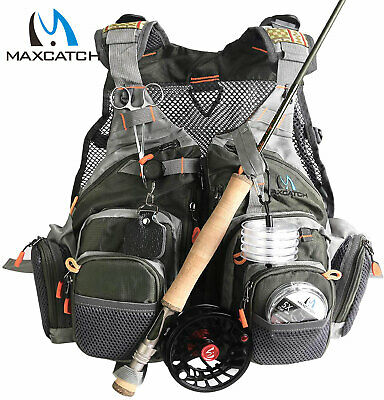 Maxcatch Fly Fishing Mesh Vest Adjustable Mutil-pocket Outdoor Universal Size