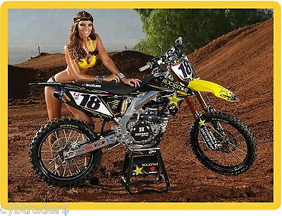 Sexy Rockstar  Motorcycle Motorcross Girl  Refrigerator / Tool Box Magnet