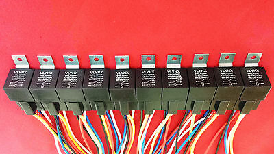 QTY5 RELAY +(5) 5 PIN SOCKET 12V DC 40A WATERPROOF SPDT GM 1626239 REPLACEMENT