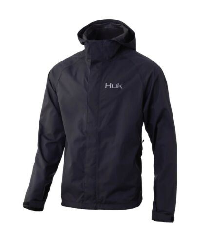 Huk Men’s Fishing Waterproof Gunwale Rain Jacket - Black Size Xl H4000058-001