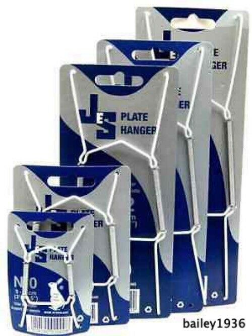 Jes Plate Hanger White Vinyl Wire Choice Of 5 Sizes 3.5" - 16" Jes Co England