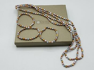 Honora Cultured Pearl Multi-Color 4pc Necklace, Bracelet Lot IOB TT548