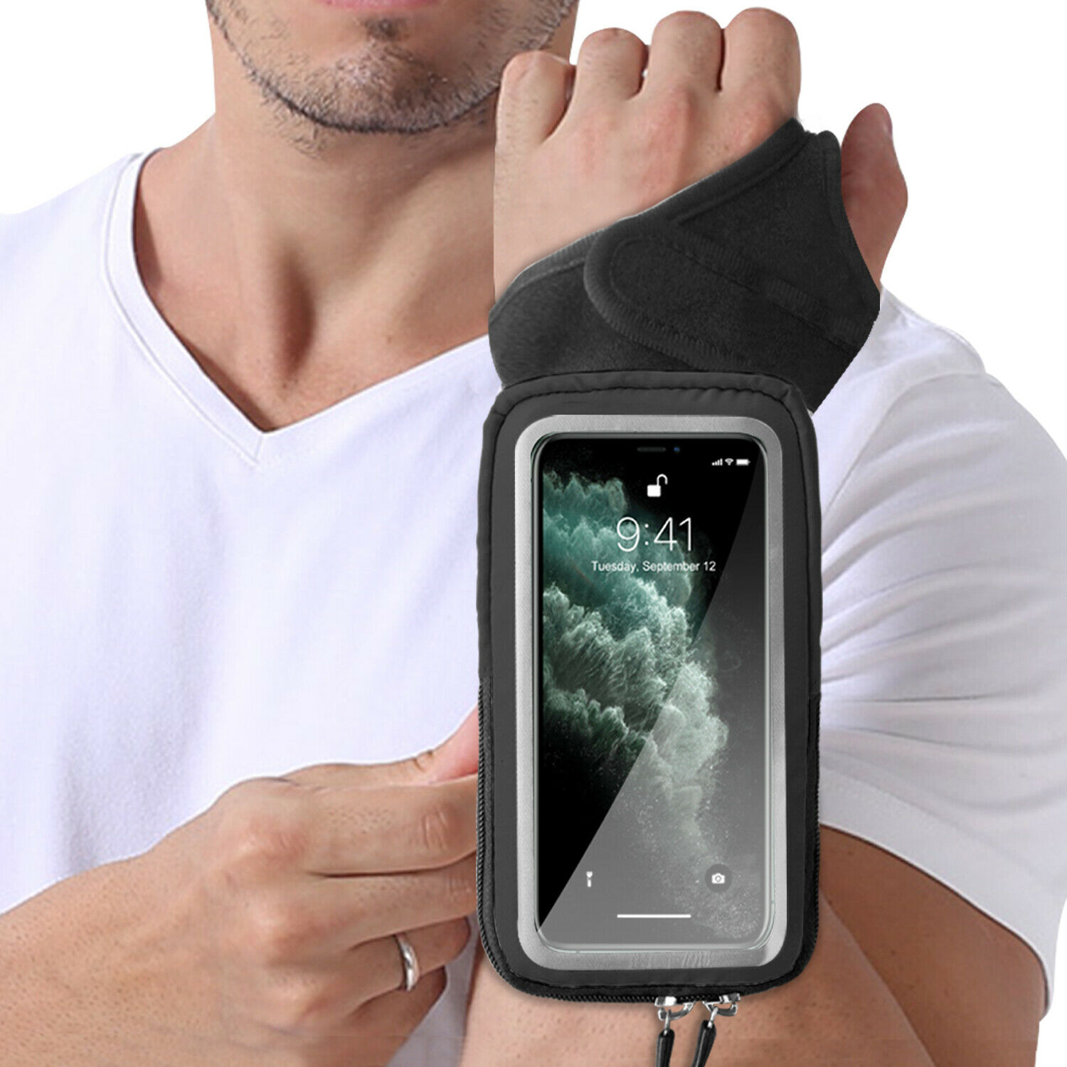 Sports Wristband Armband Cell Phone Holder Case Wrist Belt Bag Running Jogging
