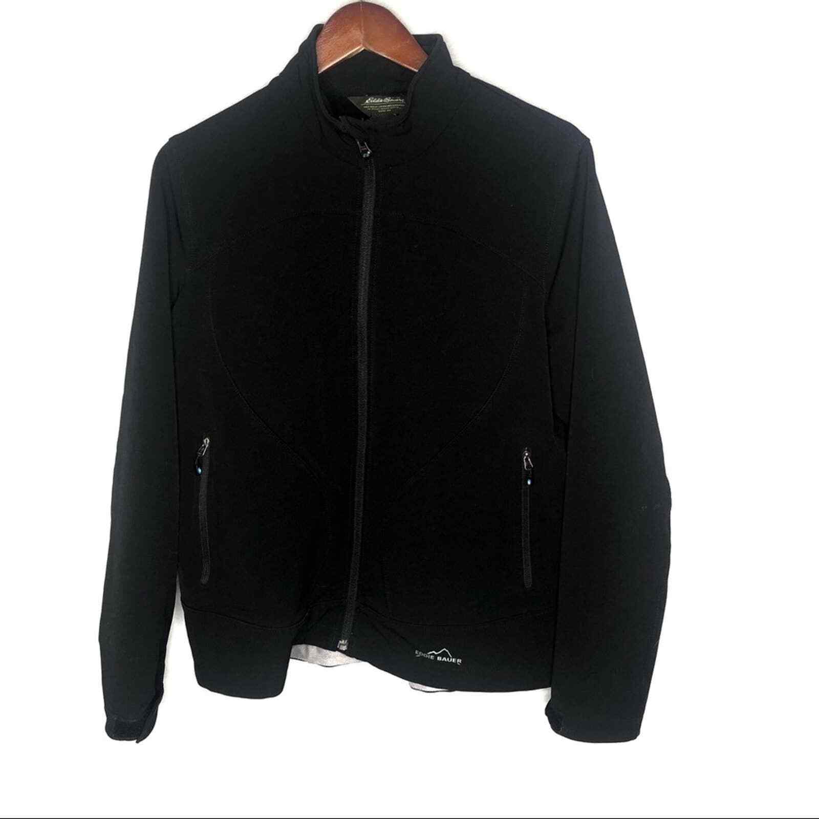 Eddie Bauer black long sleeve zip up jacket front pockets outdoor coat jacket XL