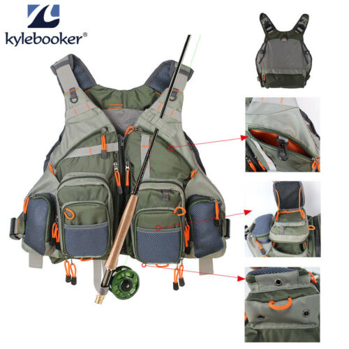 Fly Fishing Vest Pack For Men Adjustable Size Breathable Mutil-pocket Vest