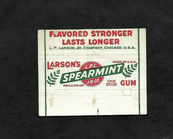 Vintage Larson's Spearmint Chewing Gum Wrapper
